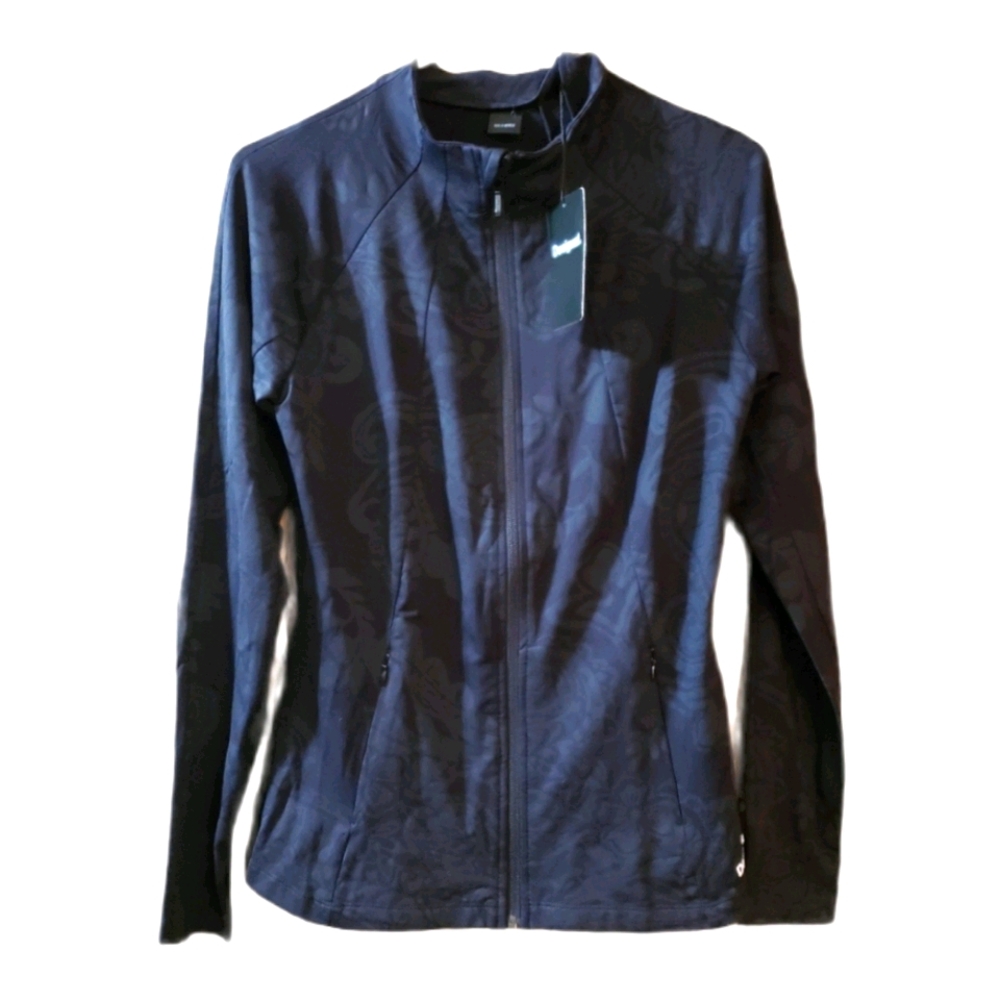 Desigual Womens Black Floral Running Jacket Sz S